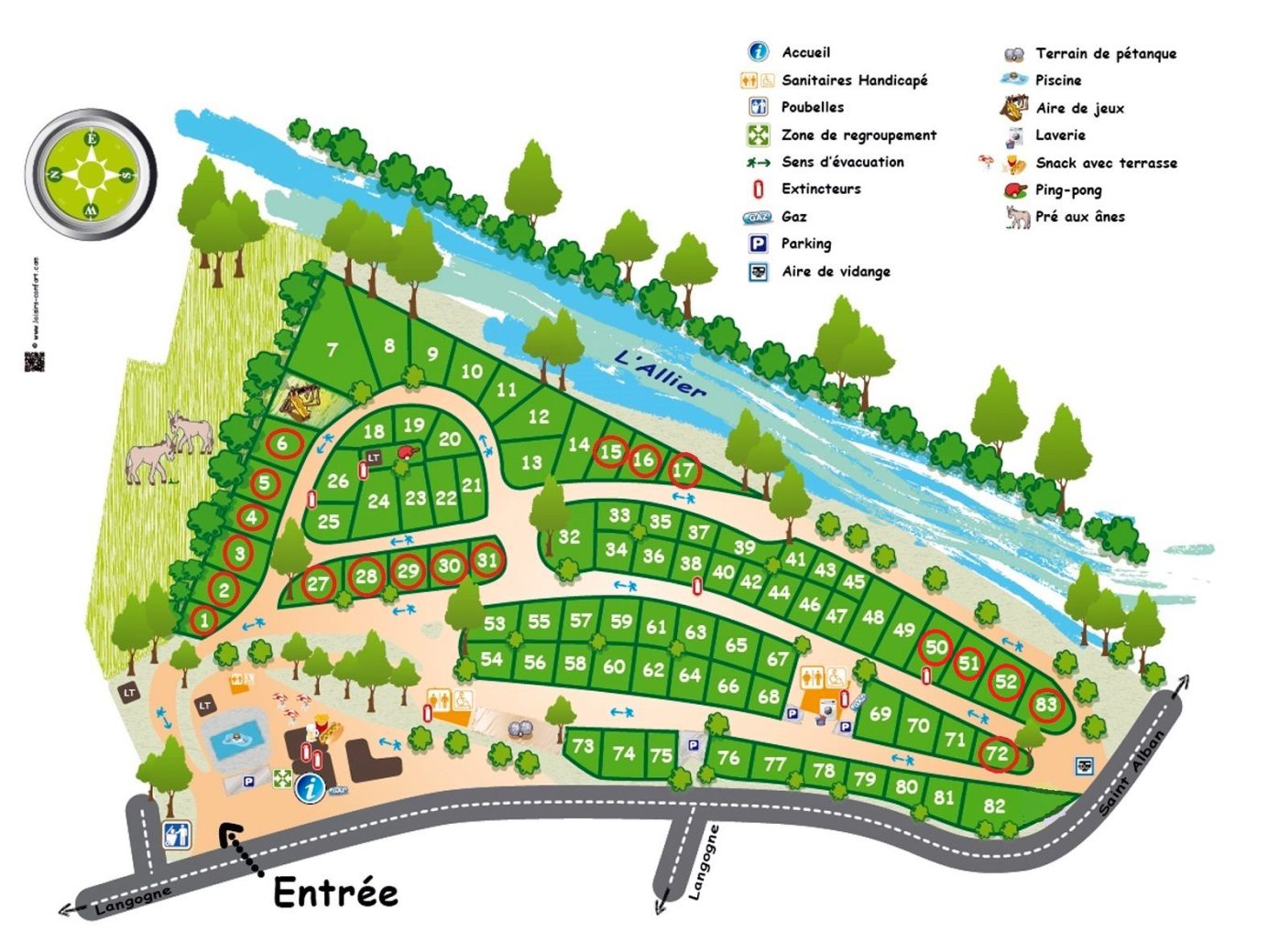 La Cigale de l'Allier - Plan du Camping